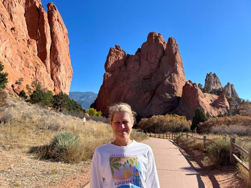 Dr. Deborah Rohm Young enjoys a walk in Colorado's Garden of the Gods Park in 2023. (Photo courtesy of Dr. Deborah Rohm Young)